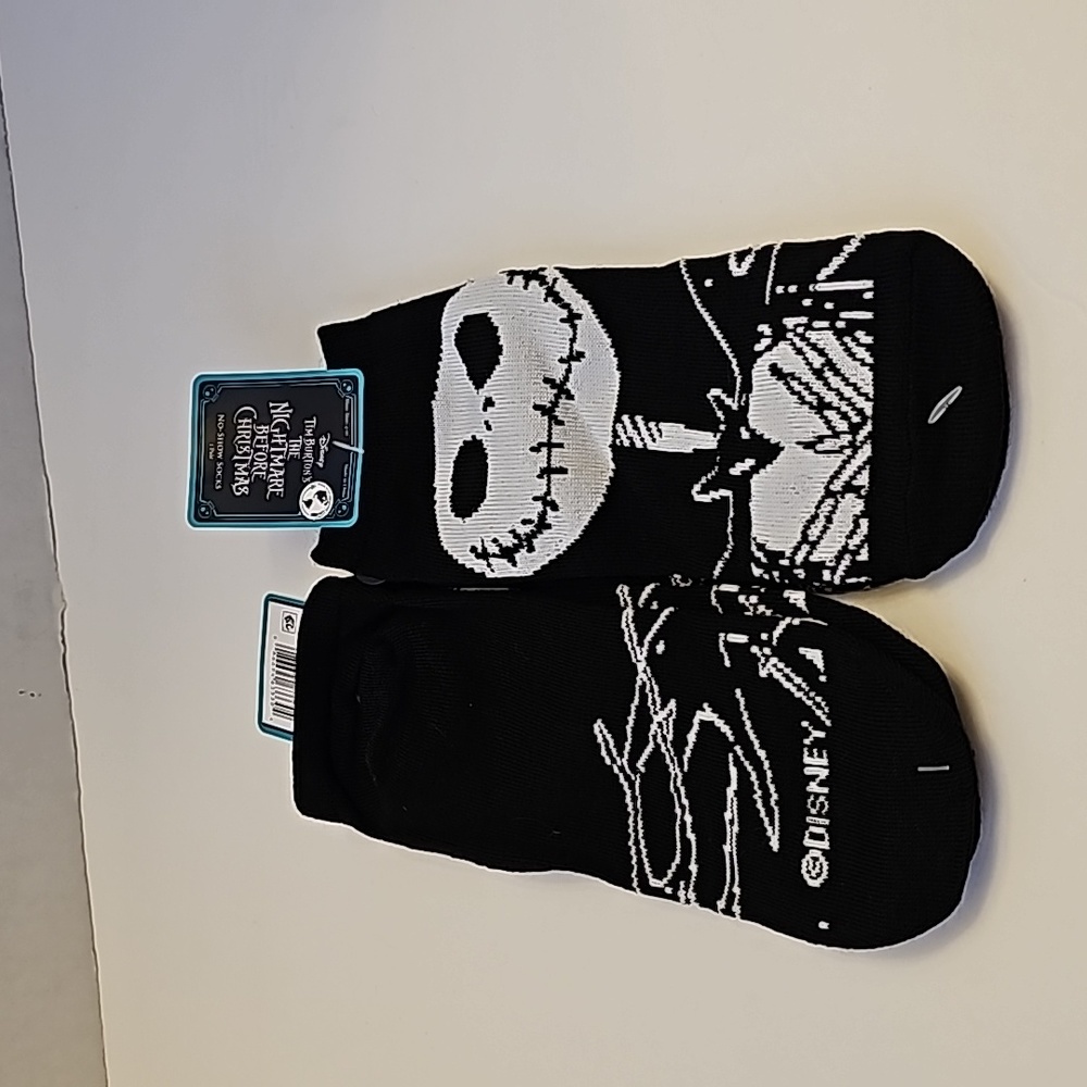 Disney Jack Skellington Nightmare Before Christmas No-Show Socks (2pair) sz 4-10 - Picture 3 of 6